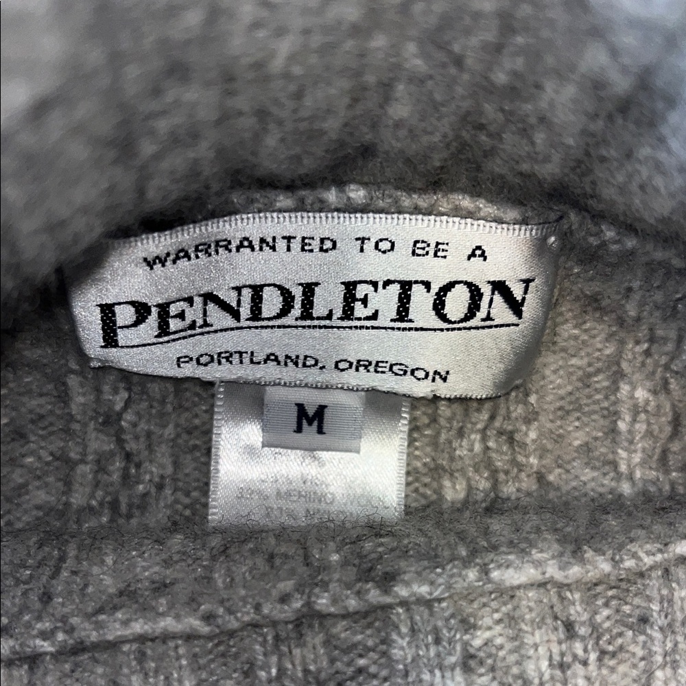 Pendleton Light Gray Turtleneck Sweater M - image 2